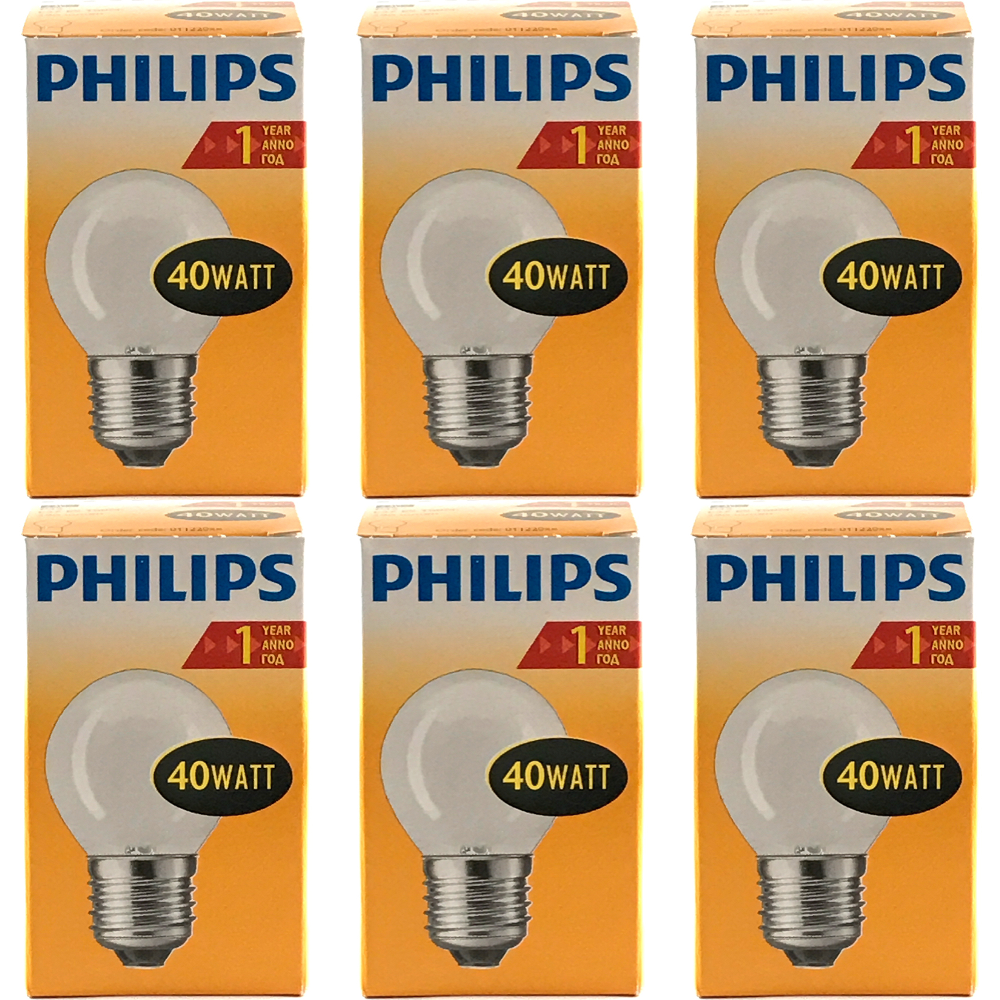 Philips Kogellamp Mat 40W E27 Voordeelset 6 stuks