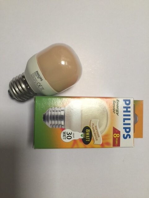 Softone Flame/ Beige 8W E14/27 Kogel Spaarlamp